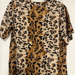 Leopard Print Women's silk Blouse